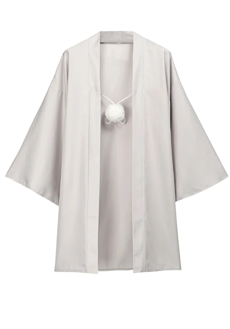 DAZCOS Satoru Cosplay Haori Kimono Jacket Men with Scarf Satoru Costume Adult Outfits Japan Kimono Comic-Con Carnival Clothing