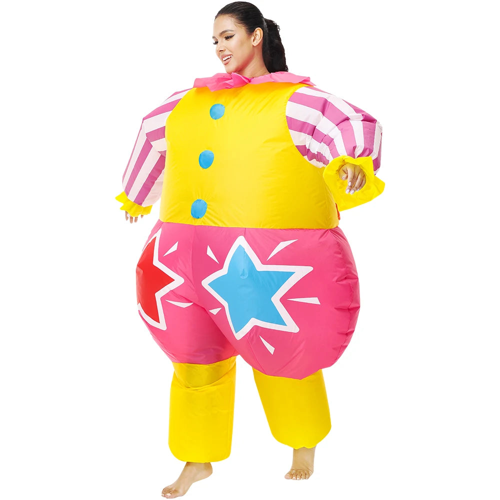 Easter Bunny Clown Adult Kids Inflatable Costume Funny Cute Rabbit Cosplay Suit For Performance Festival Carnival Party Clothing