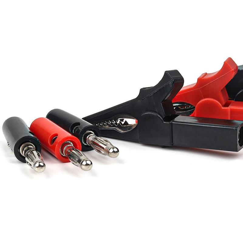 4Pcs/Set 55mm Alligator Clip Banana Plug Test Probes with 4mm Banana Plug Cable Clips for Electrical testing Accessories