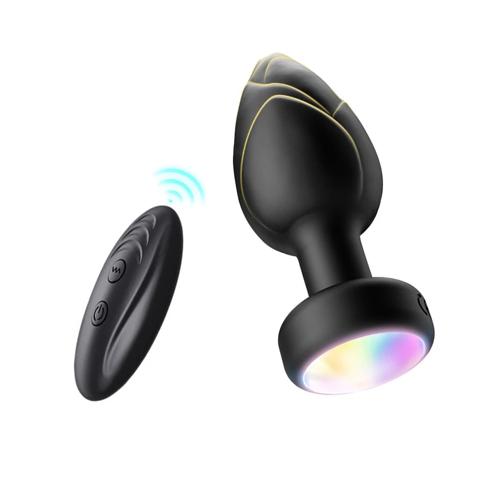 LED Colorful Light Butt Plug for Women Men Anal Plug Vibrator Wireless Remote Control Buttplug Goods Masturbator Adults Sex Toys