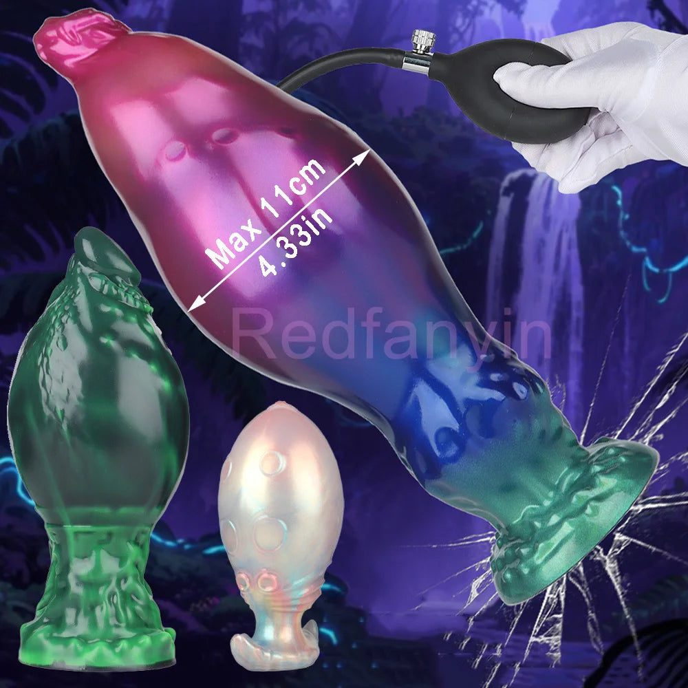 Inflatable Anal Plug Max 11cm Huge Buttplug Inflatable 18+ BDSM Sex Game for Women Men Gay Anal Dilation Prostate/G-spot Massage