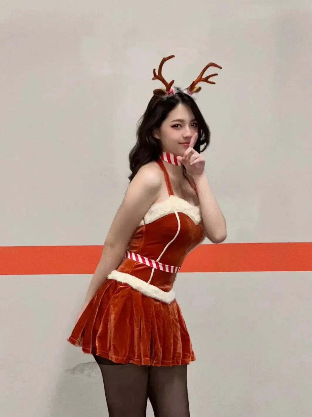 Christmas Cosplay Costume Sexy Reindeer Rudolph Xmas Party Performance Photoshooting Tempting Uniform Hot Seductive Pure Desire