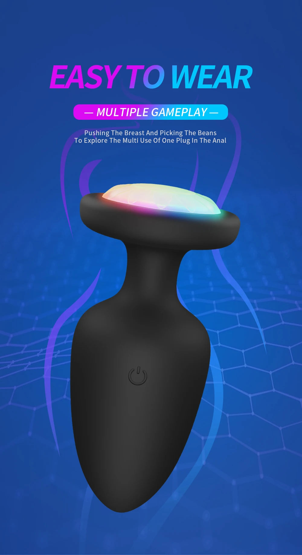 LED Colorful Light Butt Plug for Women Men Anal Plug Vibrator Prostate Massager Adults Sex Toys Wireless Remote Control Buttplug