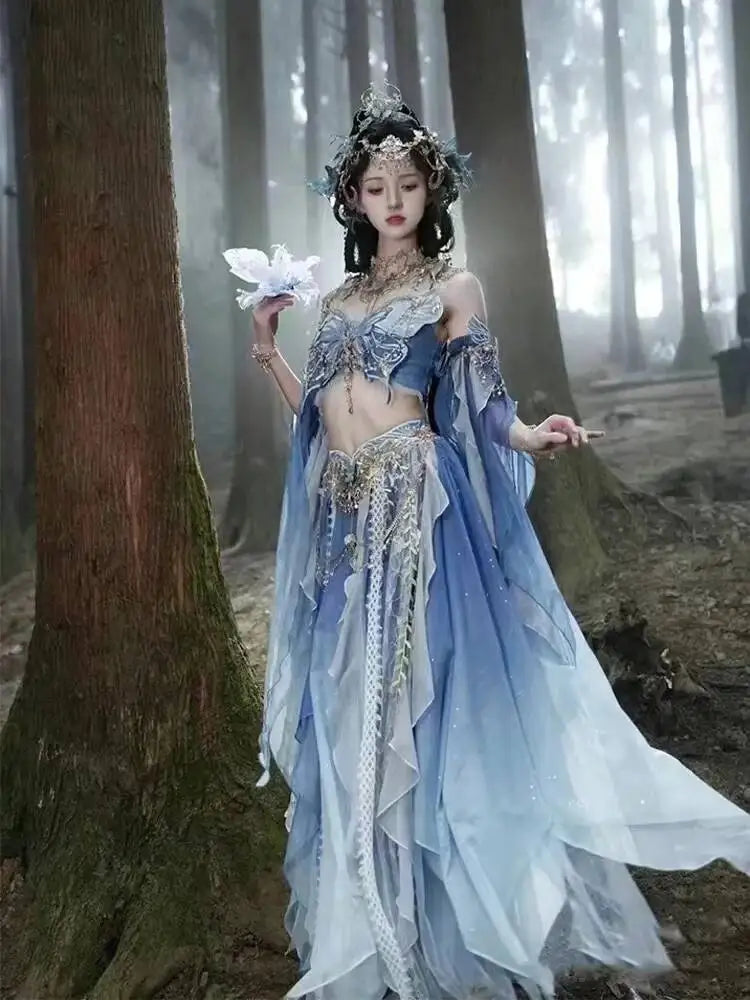Butterfly Dress Hanfu Elf Exotic Style Dress Suit Western Region Princess Dress Girls' Clothing Han Dress Jungle Elf Costume