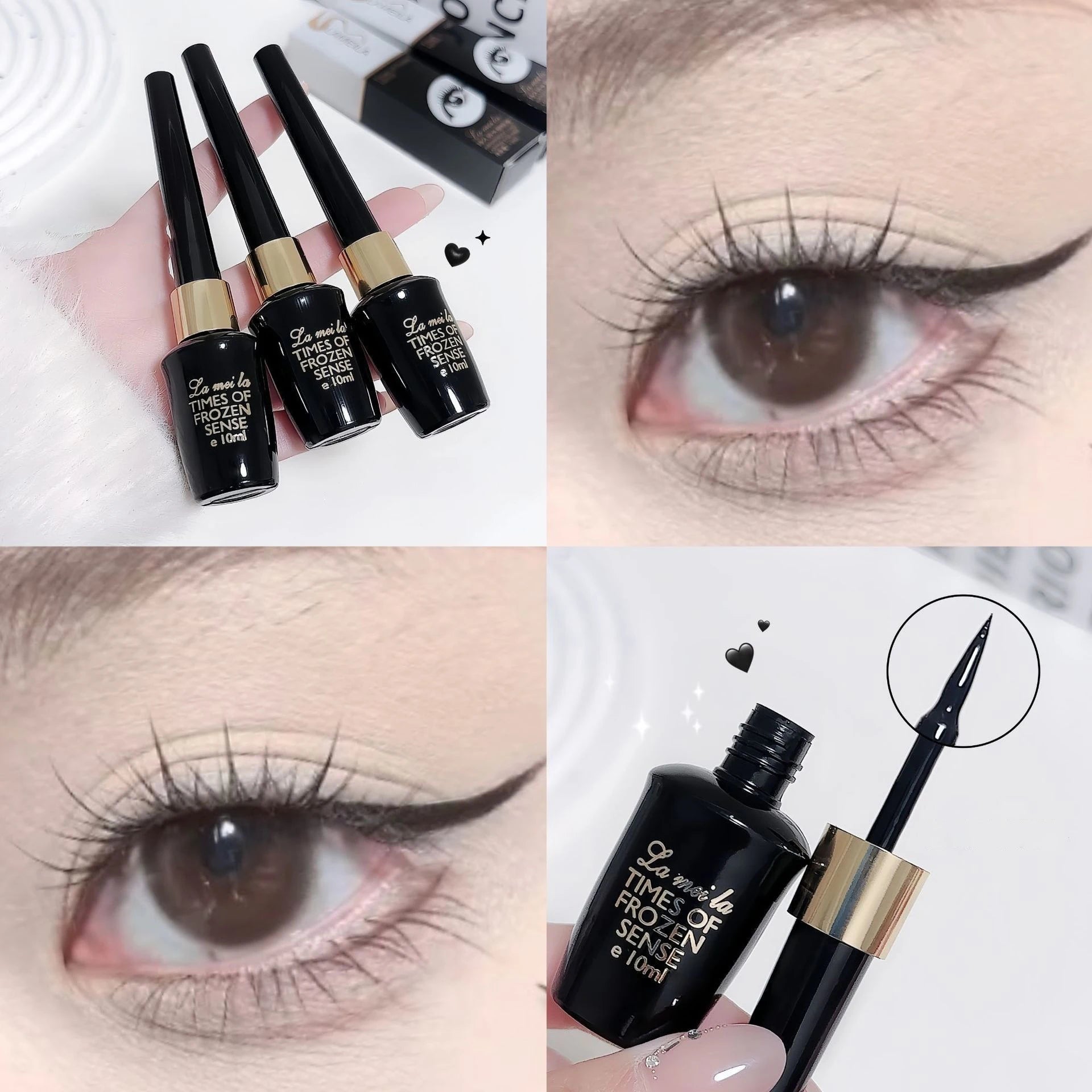Long-lasting Black Gel Eyeliner Ultra-fine Hard-tipped Waterproof Liquid Eyeliner Pen Quick-Dry Durable Cosmetics Makeup Tool