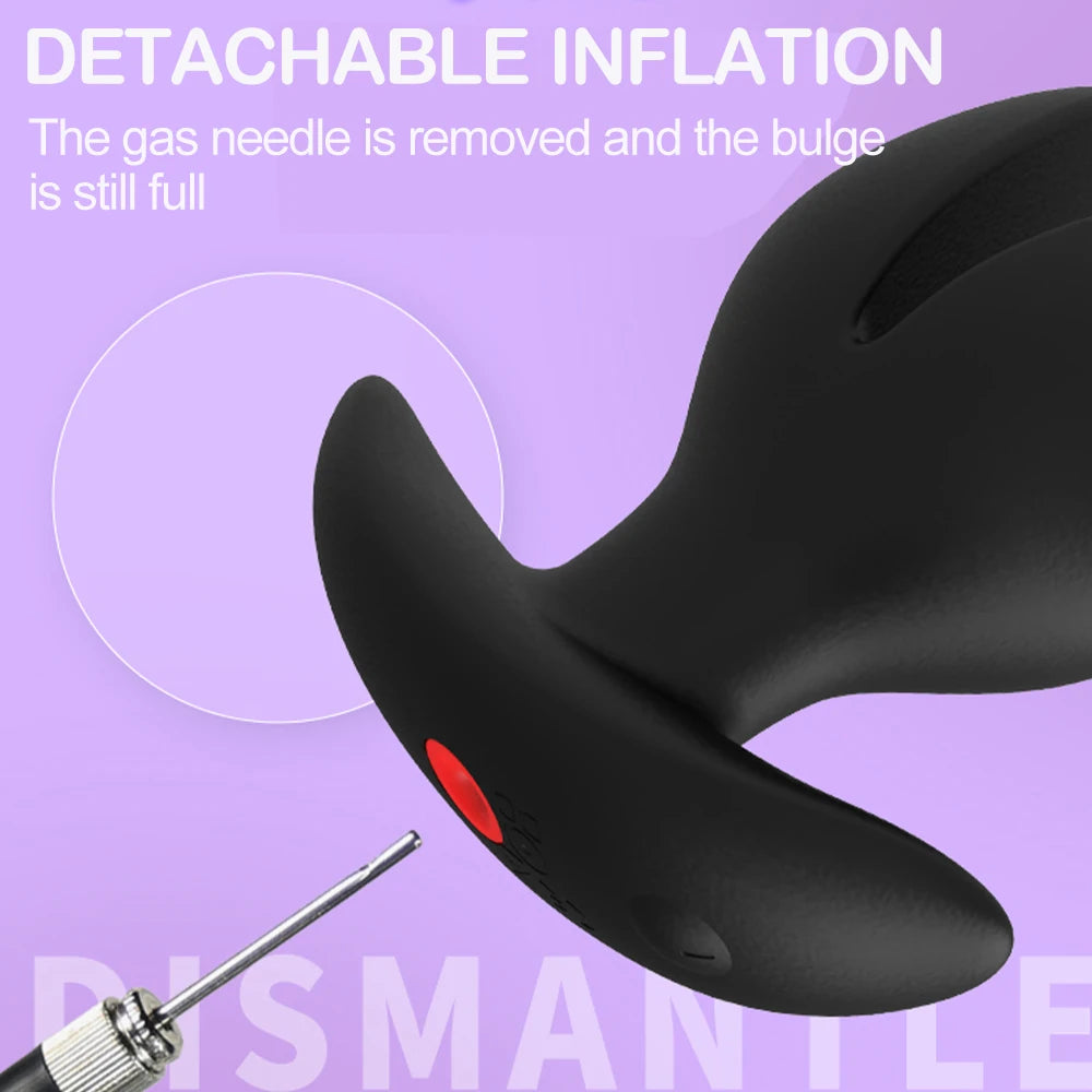 Inflatable Anal Plug Flower-Shape Detachable Women Butt Plug for Outdoor Wear, Anus Dilator Expander, Prostate Massager for Men