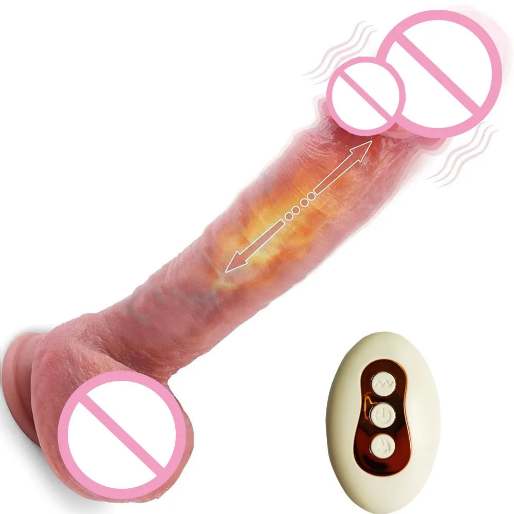 2 In 1 Telescopic Vibrator Dildo Realistic Big Dick Vaginal Masturbation Orgasm Penis Rotating Huge Cock Sex Toys for Lesbian