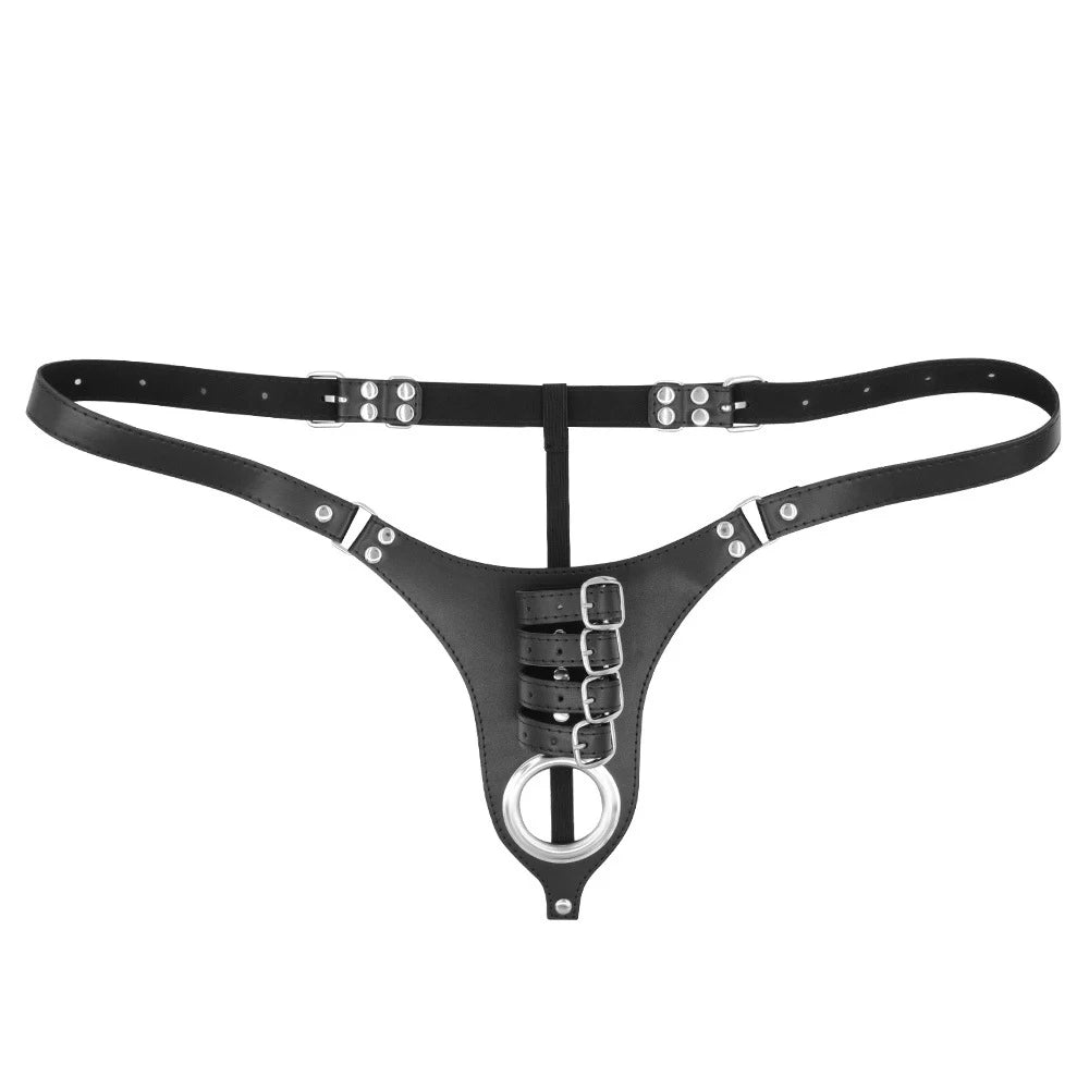 Male Chastity Pants Sexy Lingerie Panties Harness Leather Thong Underwear Bdsm Bondage Restraint Erotic Sex Toys for Women Men