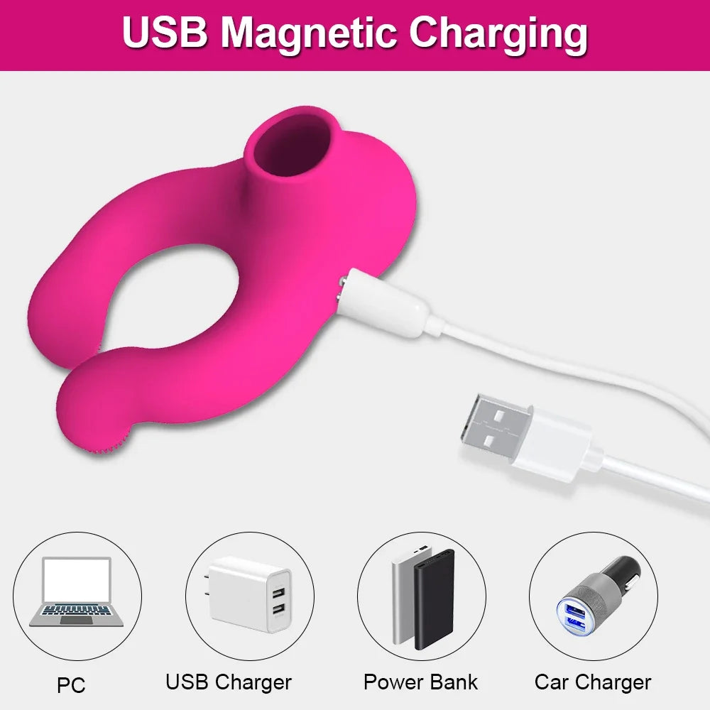 Vibrator For Women Clitoral Sucker Penis Cock Ring Stimulator Clit Sucker Delay Ejaculation Dick Enlarger Ring Sex Toys For Men