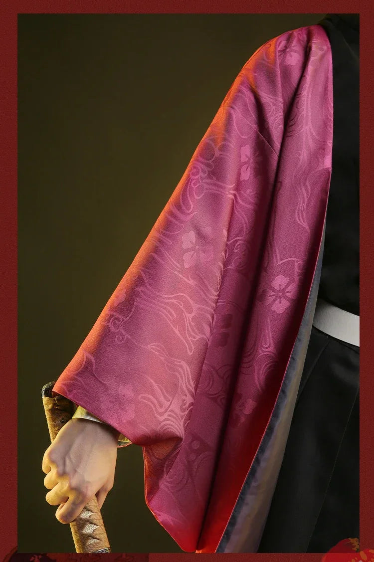 Anime Demon Slayer Tomioka Giyuu Cosplay Costumes Kimetsu No Yaiba Kimono Cloak Man Coat Lining Pants Wig Halloween Costumes