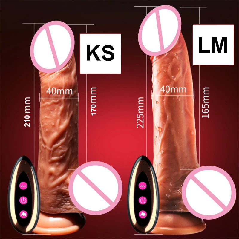 Telescopic Thrusting Heating Dildo Vibrator G-spot Massage Swing Huge Realistic Penis Vibrator Sex Toys for Women Sex Products