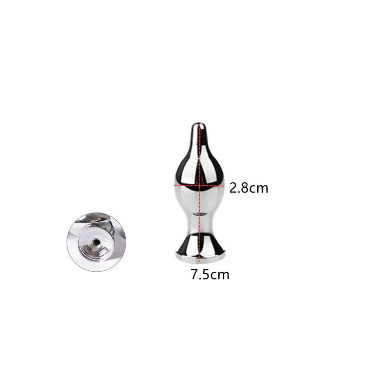 Adult Metal Anal Dilator Butt Plug with Fetish Tail Fit Stopper for Women Men Fun Games Anal Training Sex Toys Erotic Shop