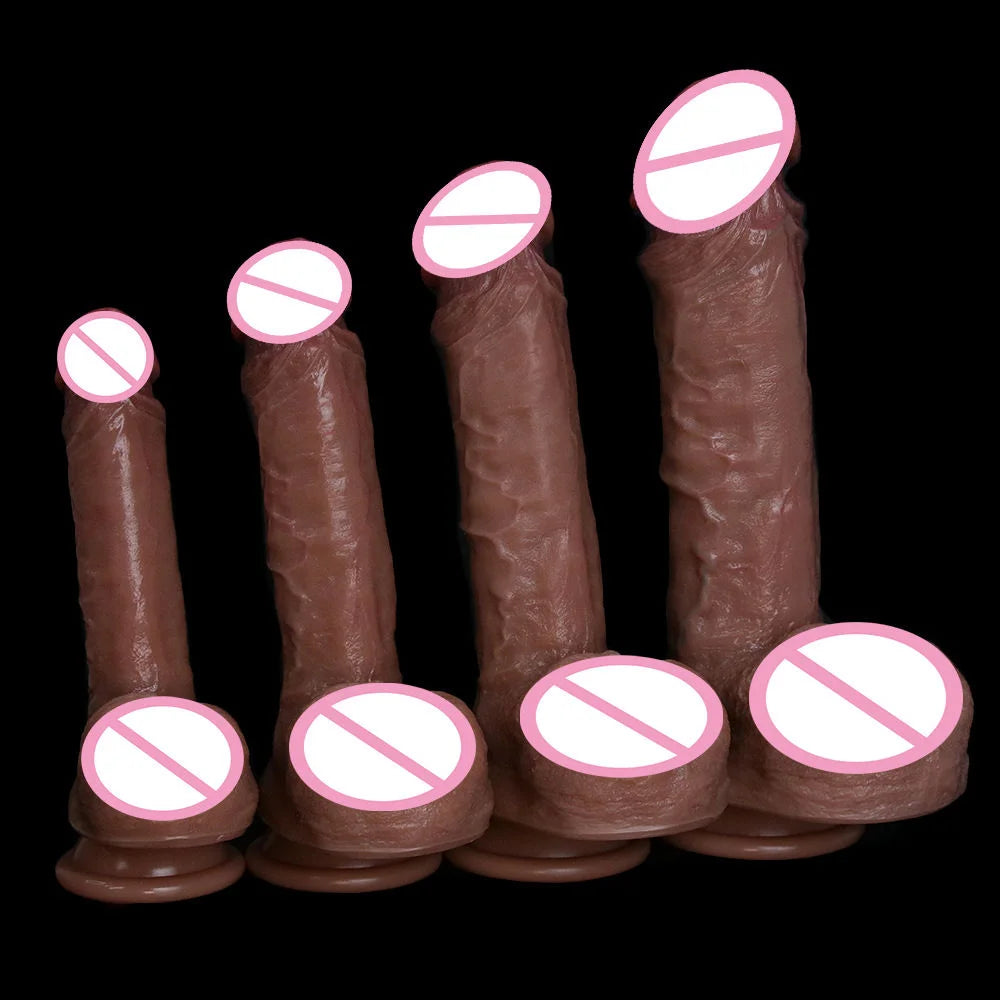 Soft Realistic Skin Feel Penis Big Dildo Double Silicone Suction Cup Thick Dick Anal Men's Women's Gay Sex Toys