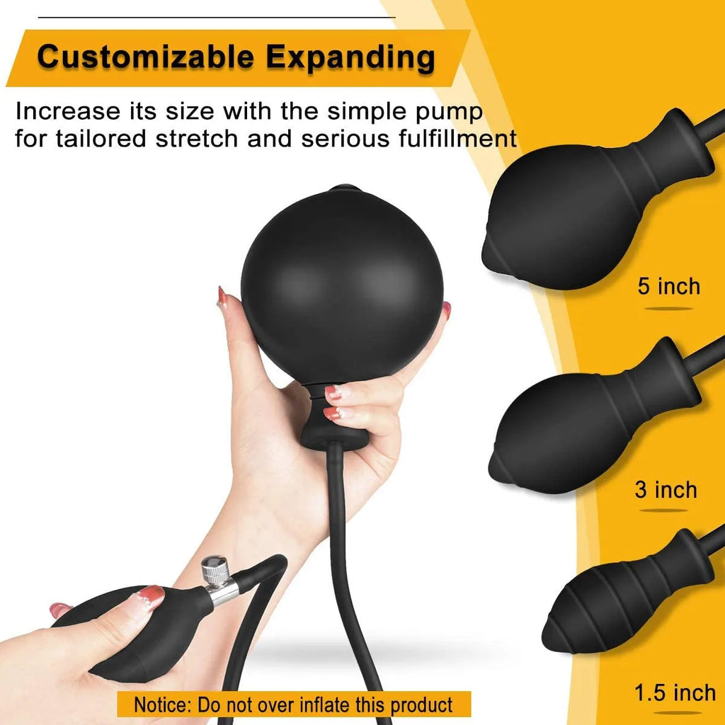 Inflatable Anal Plug with Metal Ball for Men&Women Extra Large Prostate Massager &G-Spot Stimulator Premium Comfort Anal Dilator