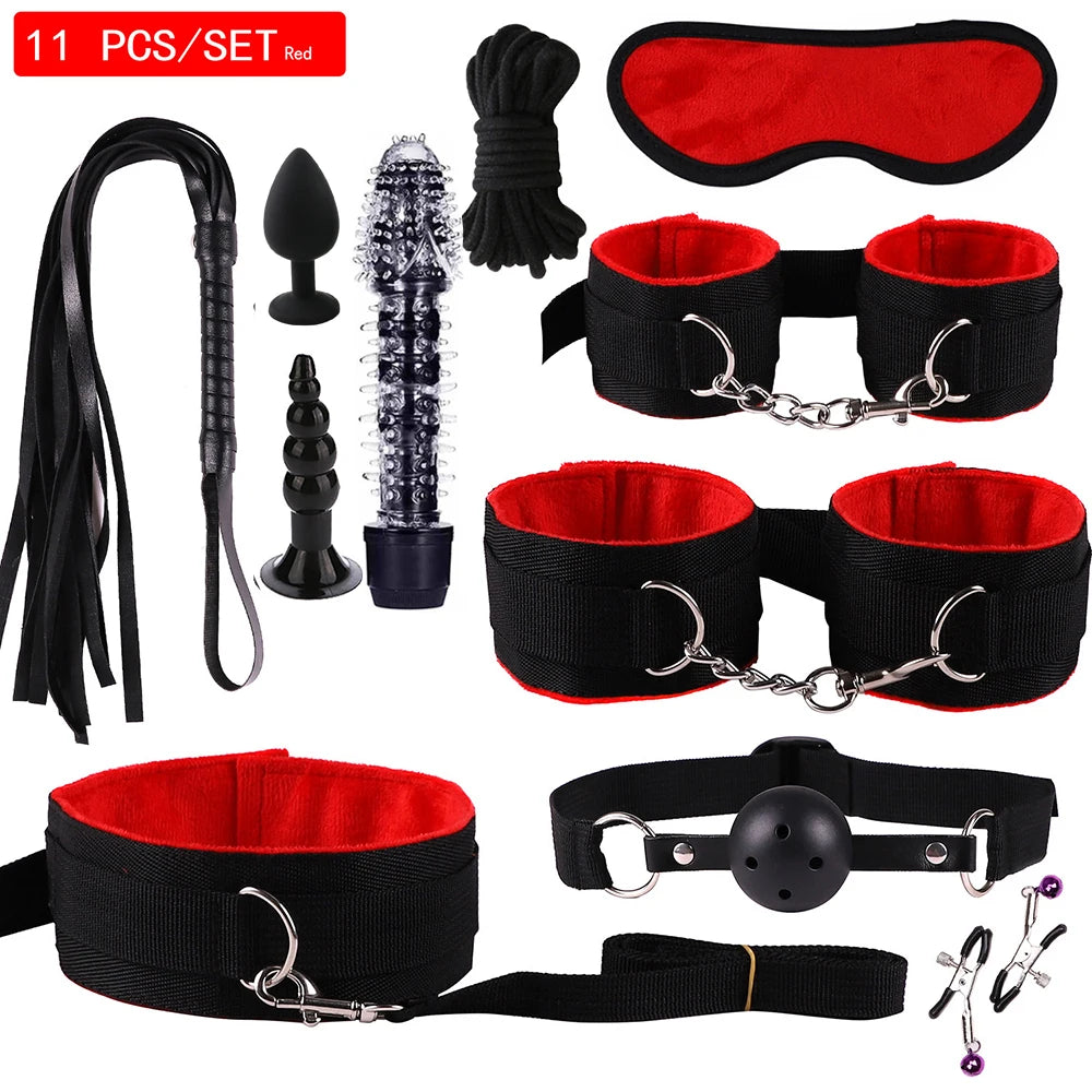 Vibrators sexy toys for women couples adult 18 Handcuffs erotic accessories bondage gear Mask anal plug penis ring dildo sex kit