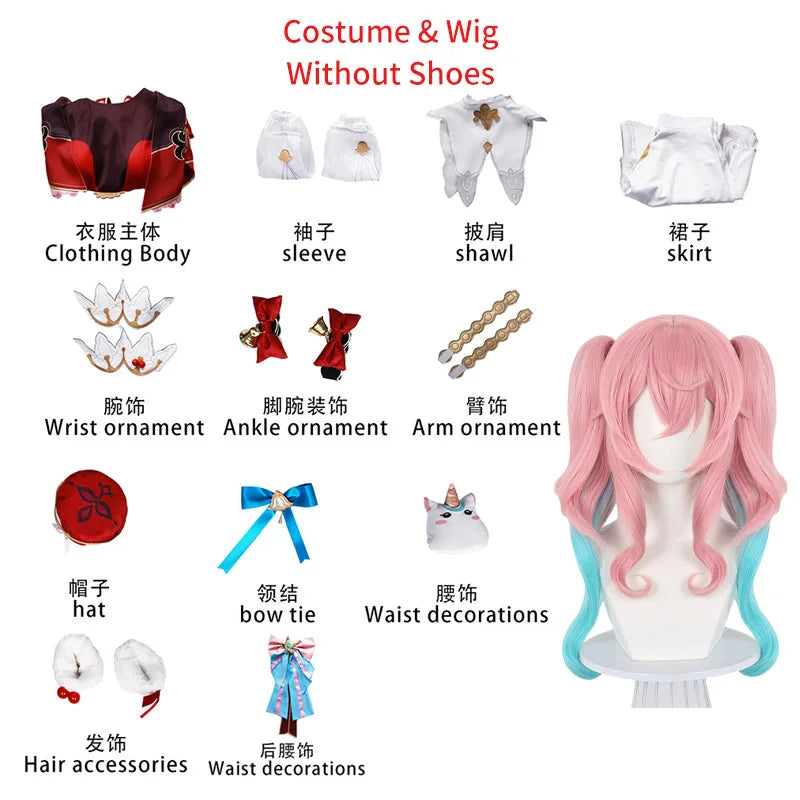 Hyacine Cosplay Costume Wig Hair Game Star Rail Hyacinthia Cosplay Shoes Anime Events Comic Con Women Party Outfits