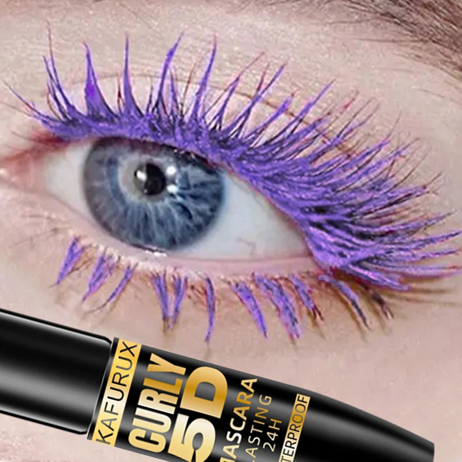 5D Mascara Thick Curl Waterproof Natural Lenthen Eyelash 9 Colors Blue White Green Pink Black Eye Makeup Korean cosmetics