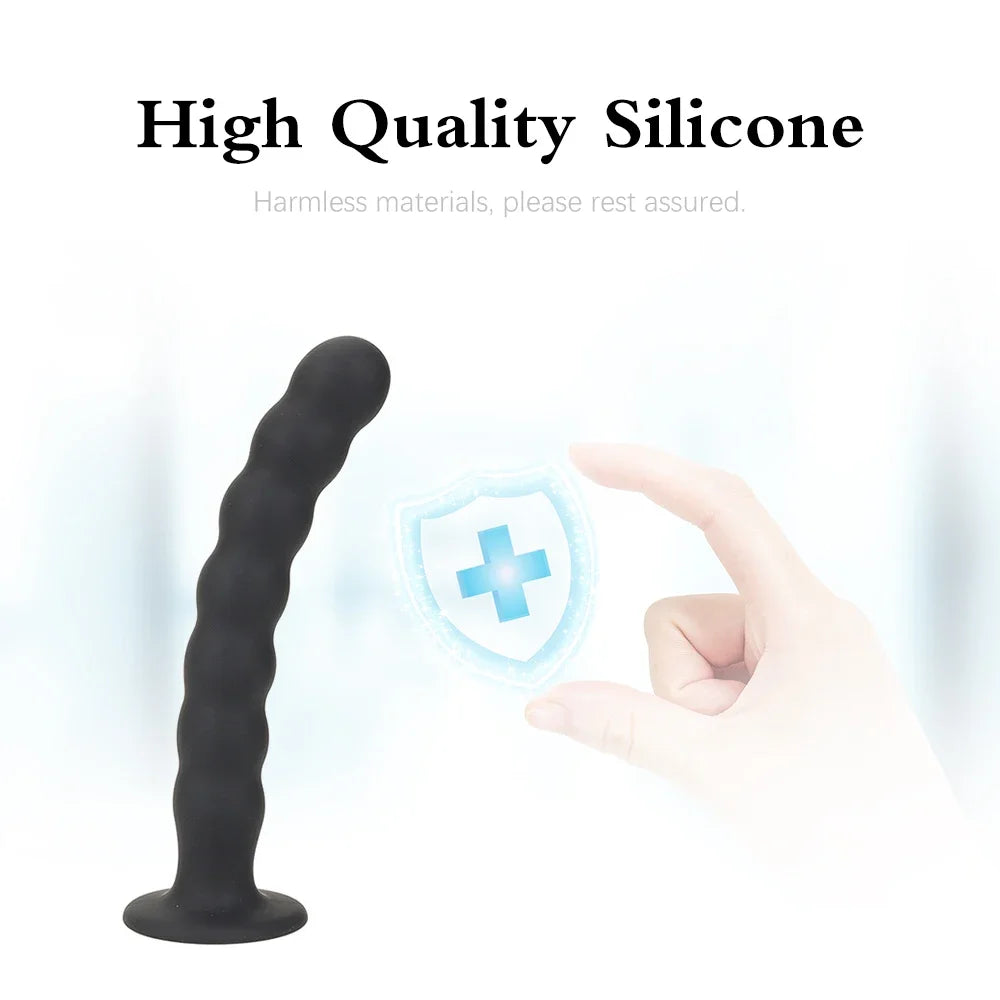 Anal Plug Prostate Massager Sex Products Vaginal Stimulator With Strong Sucker Silicone Bead Dildo Sex Toys for Man and Woman