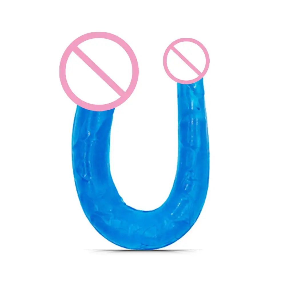 Adult Supplies Sex Toy Double Ended Realistic Dildo Long U Type Flexible Jelly Dildos Penis Cock Anal Plug Massager G-spot