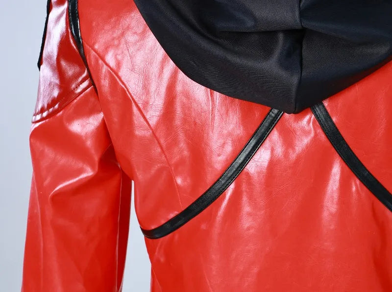 Vi Acrane Cosplay Costume Game Arcane Vi Red Wig Leather Jacket Halloween Carnival Outfits Vi Shoes Boots