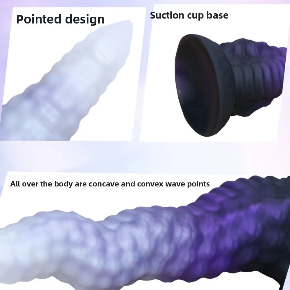 One-Horned Dragon Giant Dildo for Women Male Masturbator Dual-Purpose Anal Plug Adult Sex Toy with Backyard Theme
