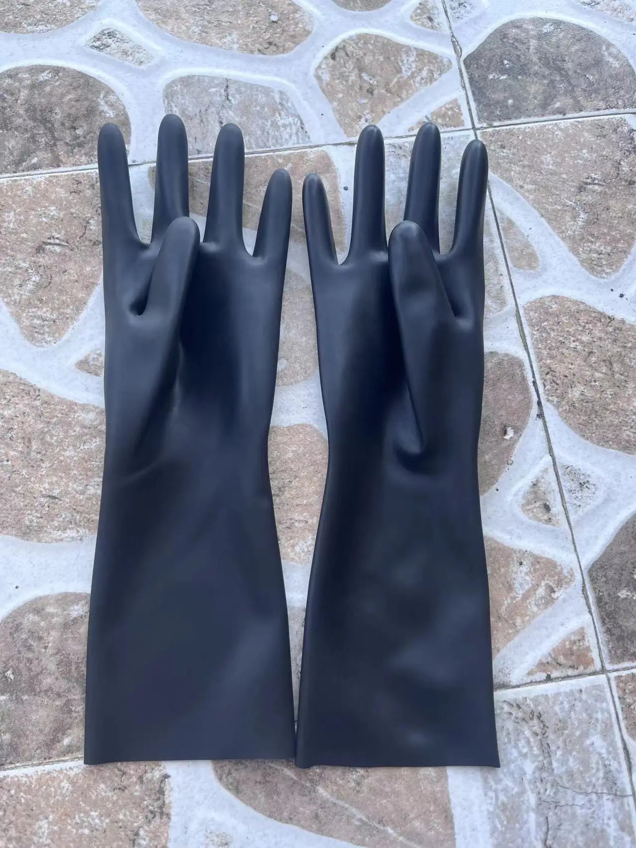 Chlorinated Unisex Latex Short Gloves Mittens Rubber Wrist Fetish Costumes