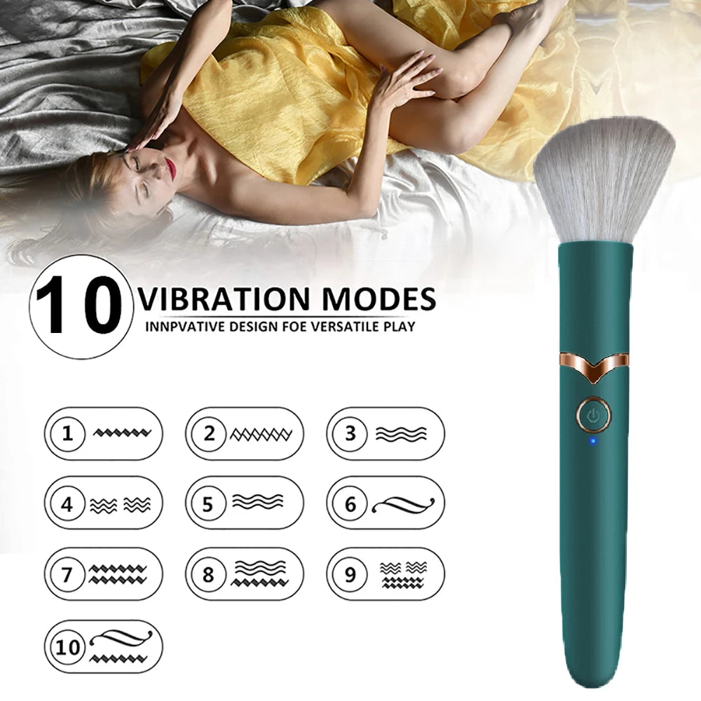 Makeup Brush Vibrators Powerful Dildo G-Spot Vibrator Clitoral Massager Stimulator Sex Toy For Women Couples Masturbator