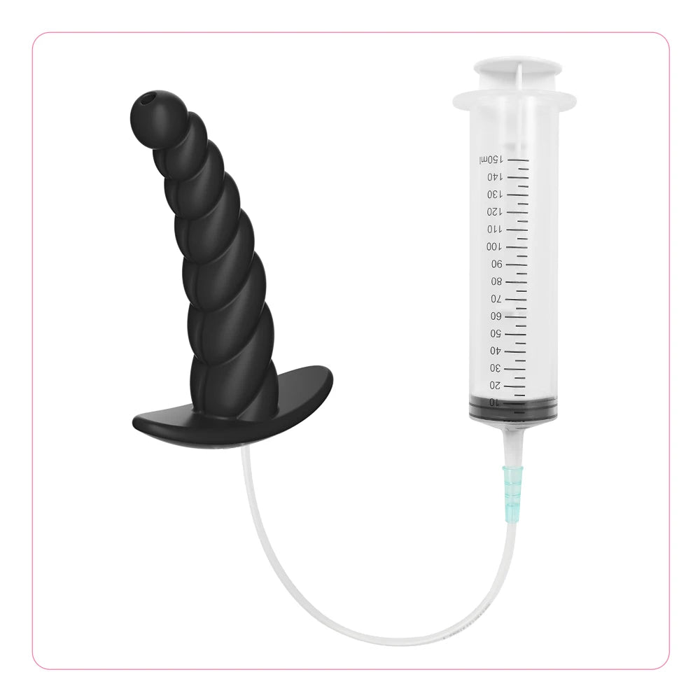 Anal Plug Butt Plug with Hollow Enema Prostate Massage Anal Bead Anus Expander Stimulator Orgasm Erotic Peephole Adult Sex Toy