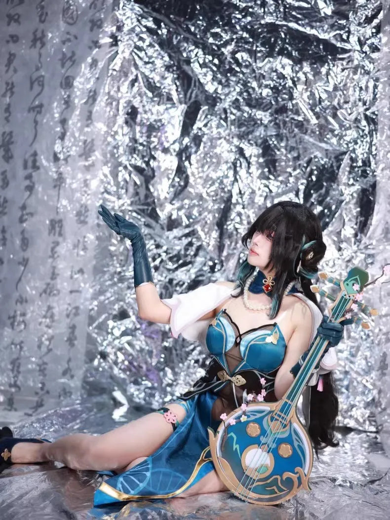 Game Ruan Mei Honkai: Star Rail Armweapons, Pipa, Qin, Broken Iron Cosplay Props Anime Halloween Christmas Party Costumes Wig