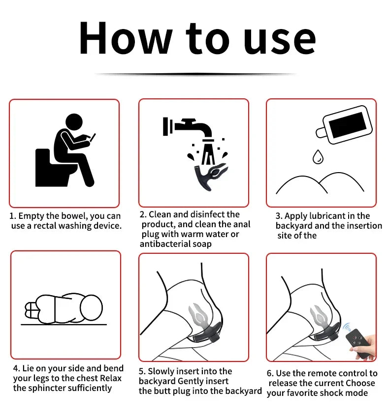 Inflatable Electric Shock Anal Plug Vaginal G Spot Stimulation Anal Docking Insertion Prostate Massage Male Masturbator Sex Toy