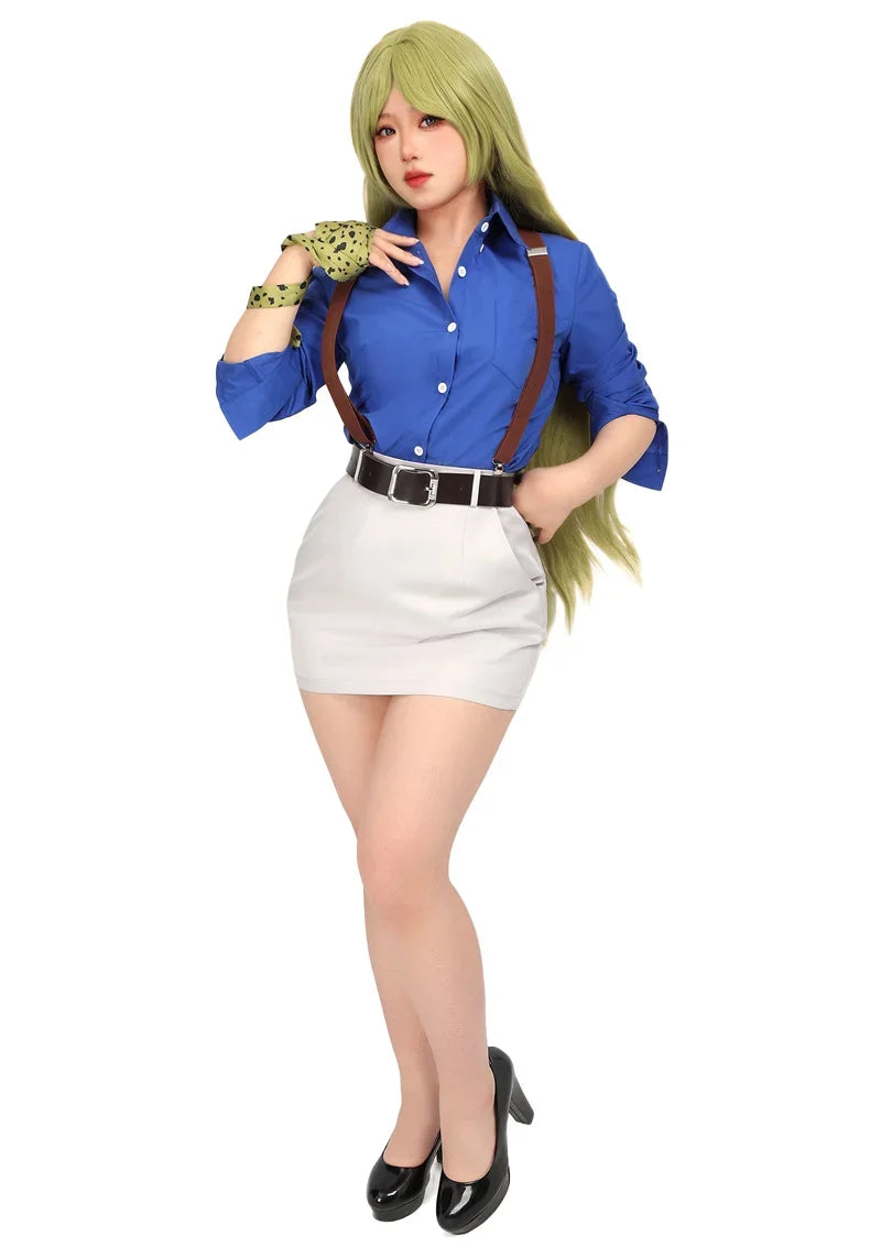 WENAM-Costume Cosplay Nanami Kento pour Femme, Chemise, Jupe Slim Fit, Lunettes à Bretelles, Costume JJK