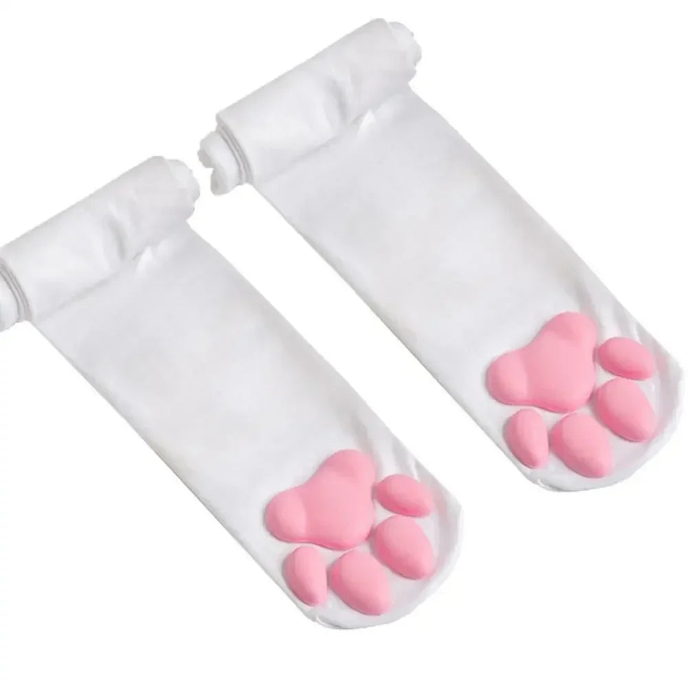 Cat Paw Pad Sock Pink Cute Lolita Thigh High Socks For Adult Children Women Cosplay 3D Kitten Claw Stockings