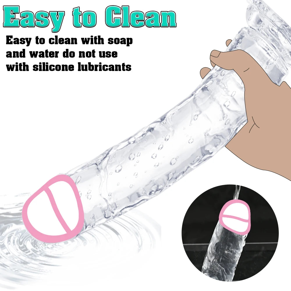 6 Sizes Realistic Big Dick Jelly Dildo Women Gay Anal Huge Dildo Sex Toys Clitoris Vaginal Masturbators Penis with Suction Cup