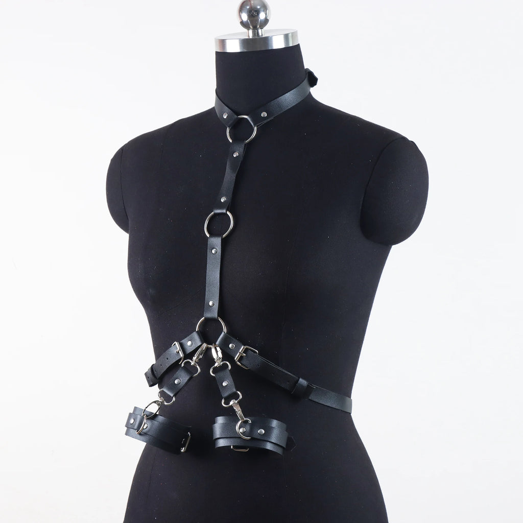 Leather Sponge BDSM Bondage Restraints Open Leg Adult SM Game Restrain Ropes Sex Swing for Women Sex Toys for Adults Couples