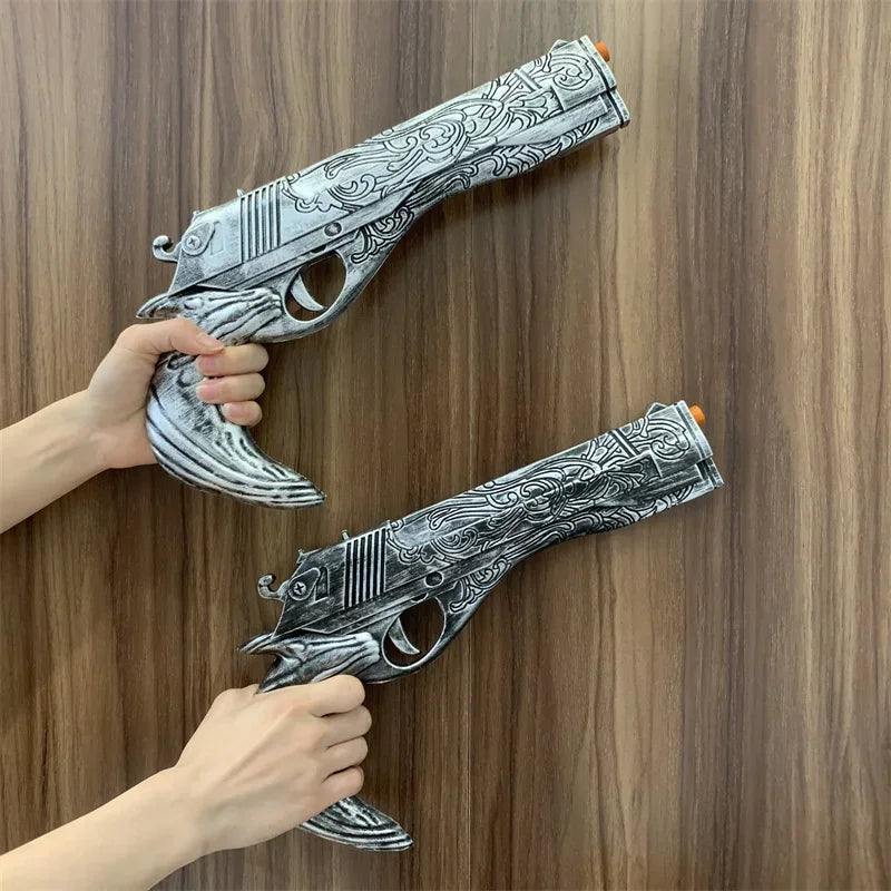 Revolver Guns Model Prop No Shotting Weapons Cosplay Laser Rifle Gun Safety PU Rubber Halloween Gift Toys