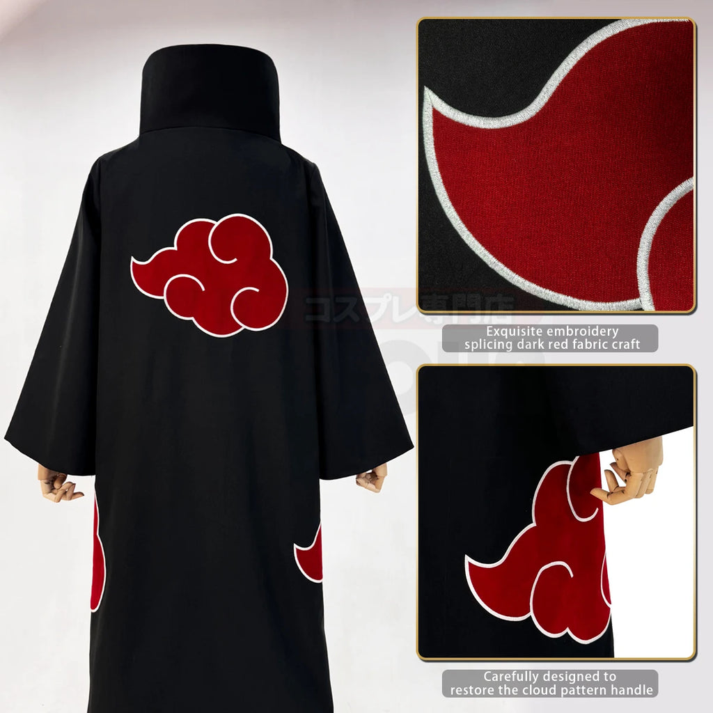 HOLOUN Naru Anime Uchiha Sasuke Uchiha Itachi Cosplay Costume Cloak Embroidery Hawk Team Uniform Adult Convention S-2XL