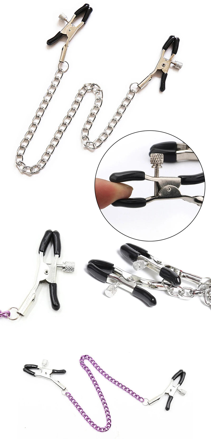 Erotic Bdsm Set Sexy Nipple Clip Stimulator Bondage Kit Clitoris Clamps Feather Blindfold Flirt Adult Games Exotic Accessories