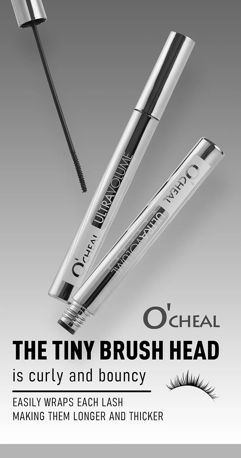 Long Lasting Waterproof Mascara 2mm Micro Engraving Brush Curling Lengthens Volumizes Smudgeproof Clump Free