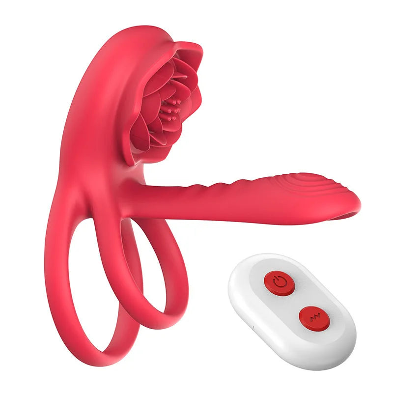 Penis Ring Vibrator Nine-frequency Dual Motor Two-point Vibration Delayed Ejaculation Enlarged Erection Sex Toy For Couples