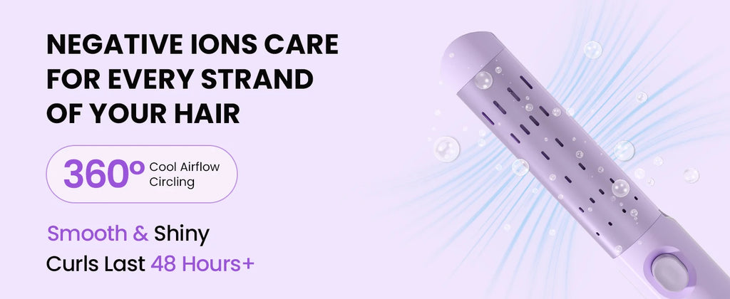 Airflow Curling Iron for Lasting Curls -Ceramic Flat Iron Hair Straightener and Curler 2 in 1, Anti-Scald Curling Wand 1.25 Inch