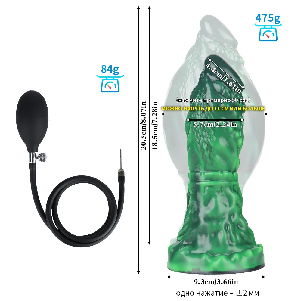 Inflatable Anal Plug Max 11cm Huge Buttplug Inflatable 18+ BDSM Sex Game for Women Men Gay Anal Dilation Prostate/G-spot Massage
