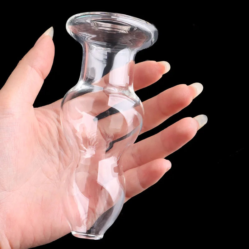 Crystal Anus Hollow Gourd Anal Plug Erotic Toys Portable Anal Cleaning Anus Washing Bidet Glass Butt Plug Adult Sex Products