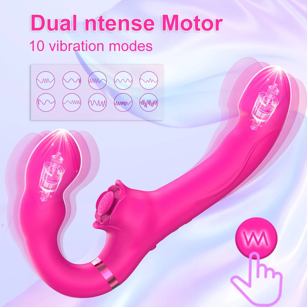Double-headed Lesbian Vibrator Dildo Clitoris G Shop Massage Stimulator Female Masturbator Sex Toys Adult Products Fast Orgasm