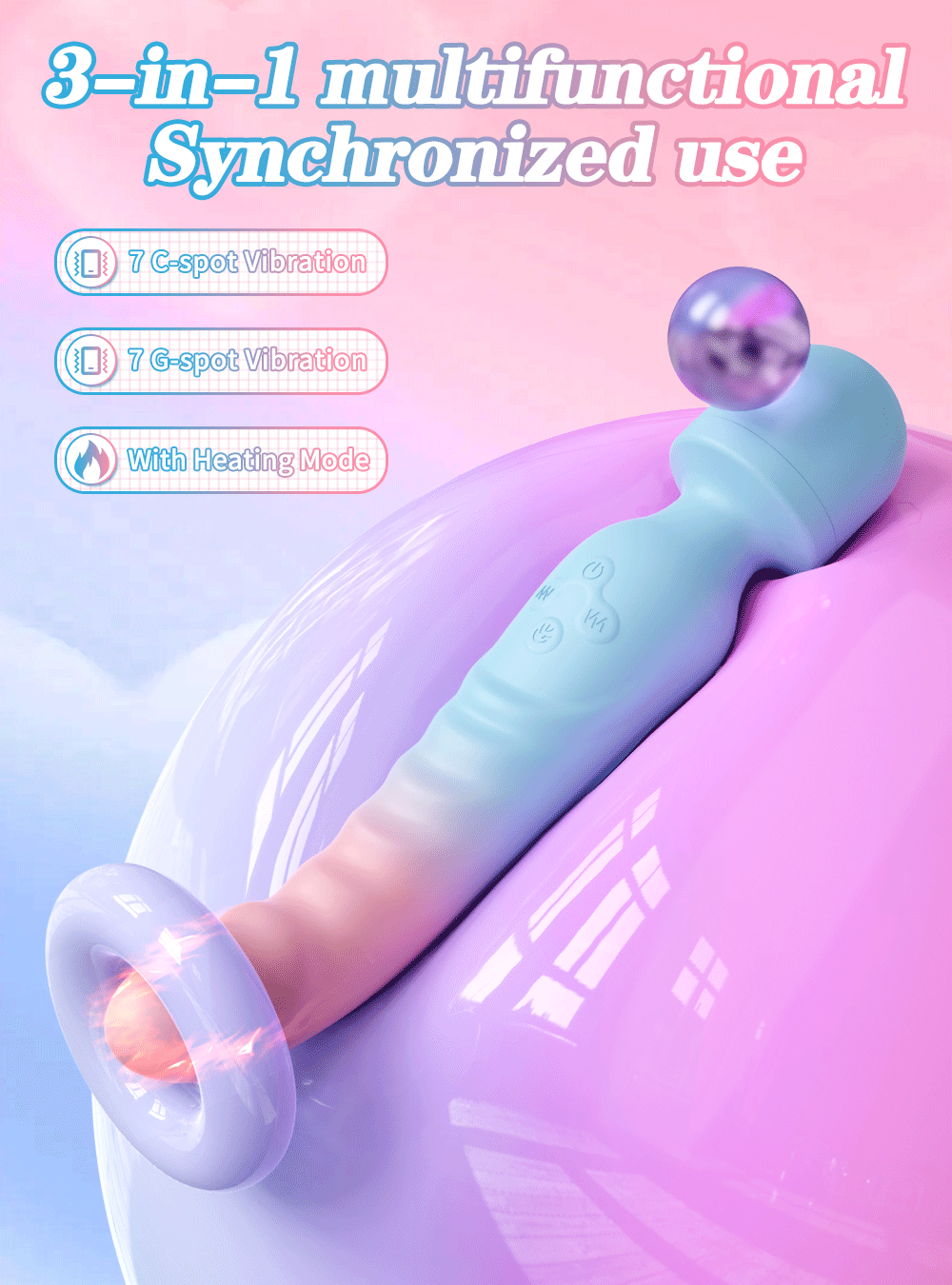 3 IN 1 Mode Dildos Vibrator AV Sex Machine Magic Wand Clitoris G Spot Stimulator Female Vagina Massager Woman Adults Sex Toy 18+