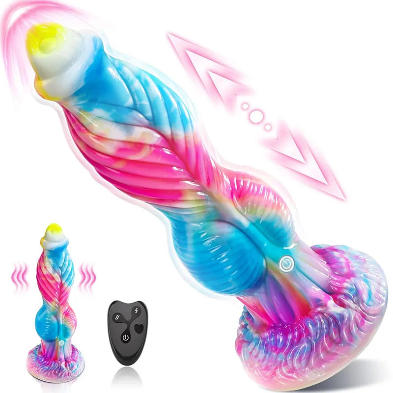Thrusting Dragon Dildo Vibrator Sex Toys 10" 4IN1 Monster Remote Control Thick Dildo Suction Cup Dildo Anal Toys Adult Product