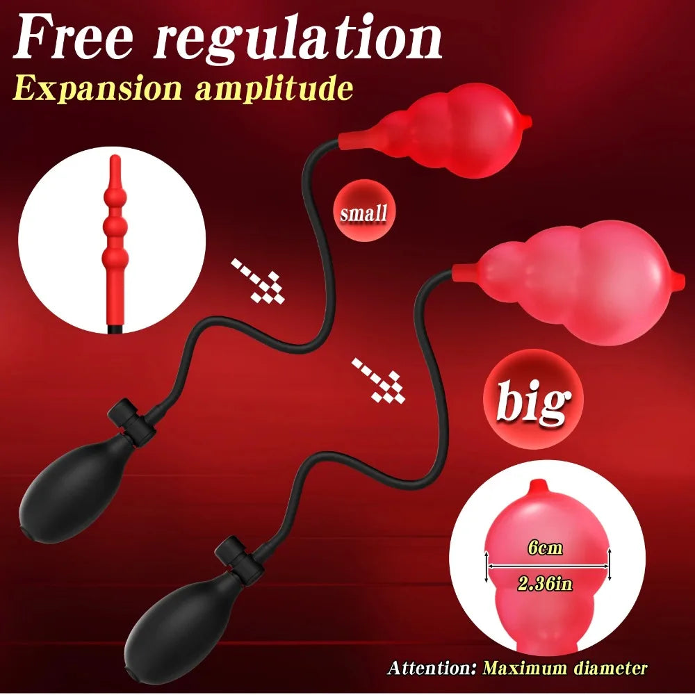 Inflatable anal plug: adult female vaginal and anal dilators, prostate massagers, giant beads, inflation tools, new anal toys