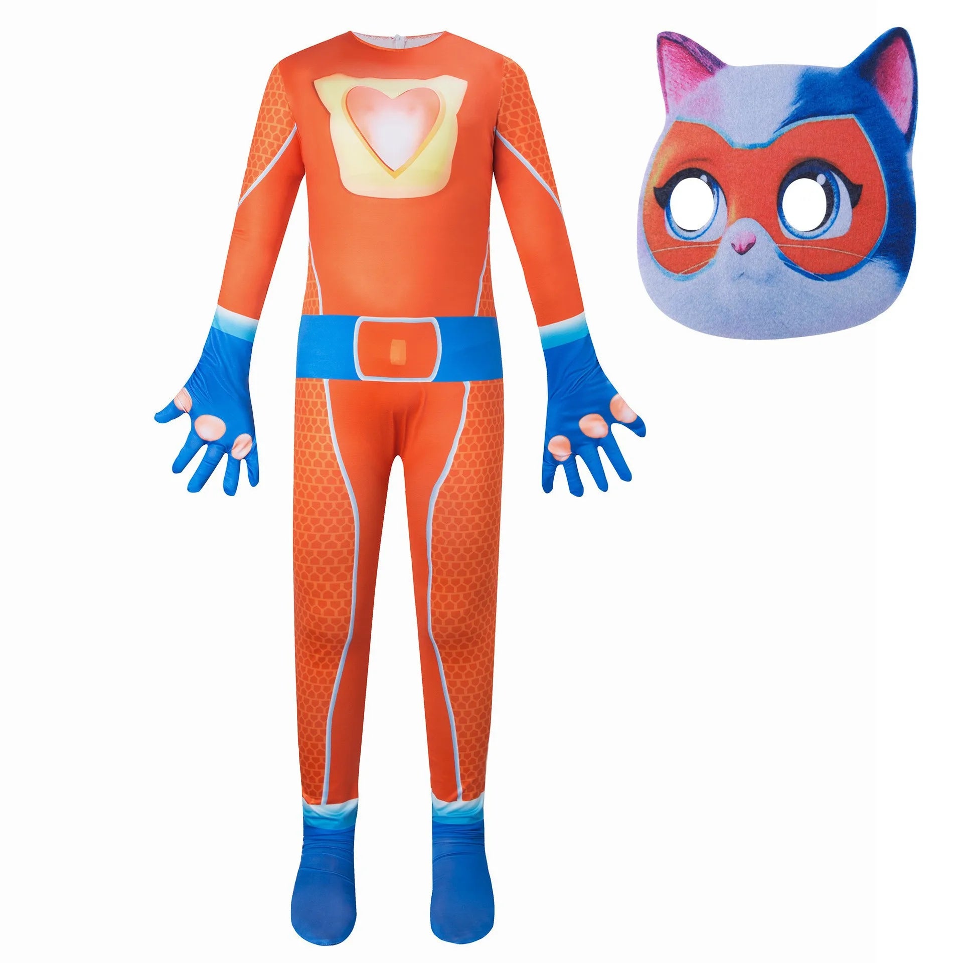 SuperKitties jumpsuit, tight fitting Halloween costume, stage performance costumes, super cats
