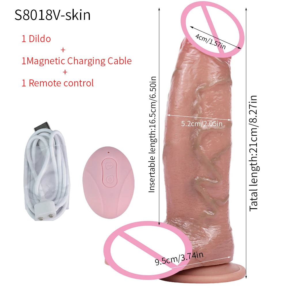 SXXY Large Soft Vibrator Realistic Dildo For Woman Men Wireless Telescopic Dick Masturbator Penis G Spot Vagina Anal