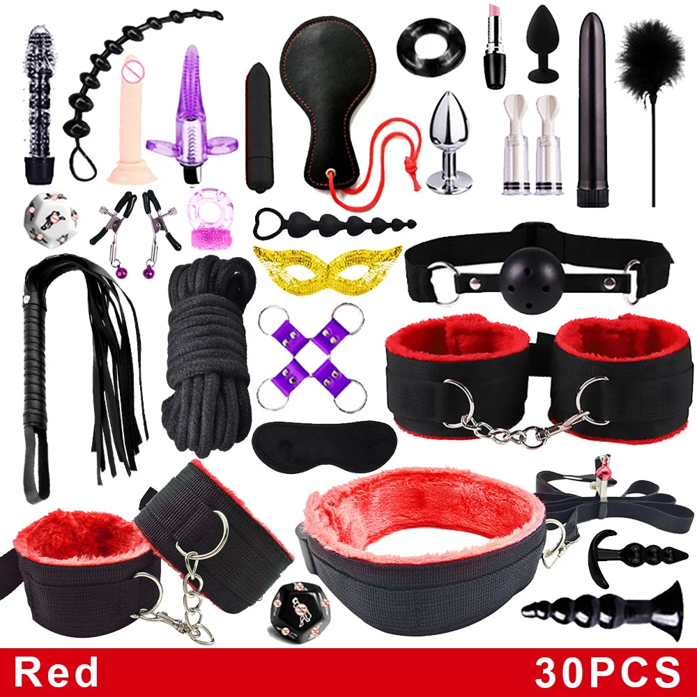 Vibrators sexy toys for women couples adult 18 Handcuffs erotic accessories bondage gear Mask anal plug penis ring dildo sex kit