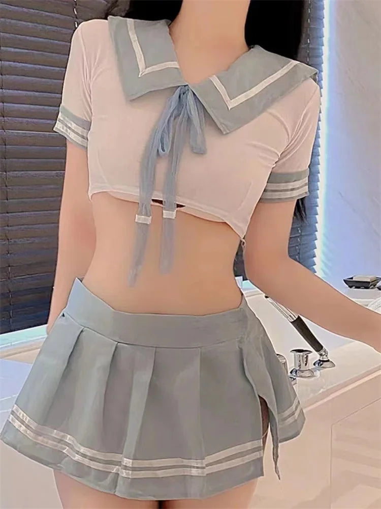 Hot Cosplay Nun Sister Costumes For Women Sleeveless Crotchless Dress Cos Maid Uniform Nightgowns Girl Role Play Erotic Costume